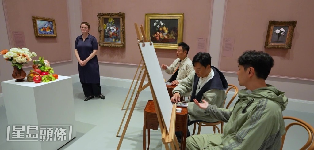 黎耀祥、曹永廉与萧正楠即兴画画。 黎耀祥、曹永廉与萧正楠即兴画画。