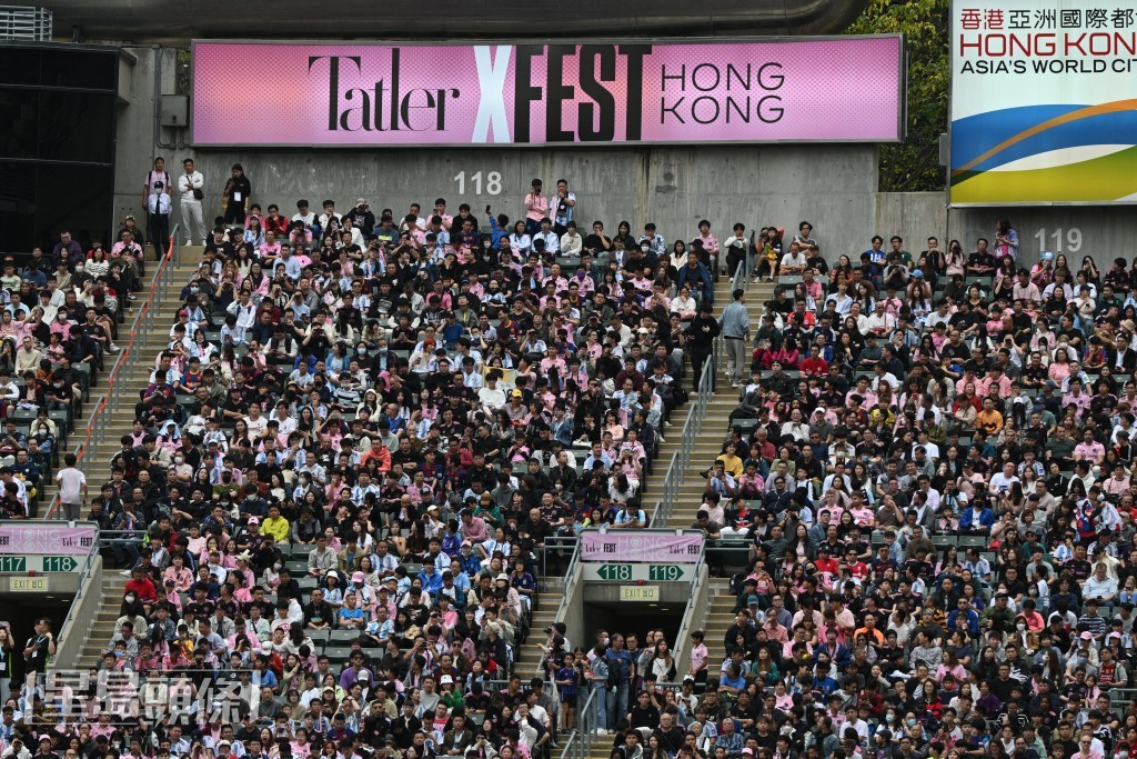 國際邁亞密與港隊在大球場進行表演賽。陳極彰攝