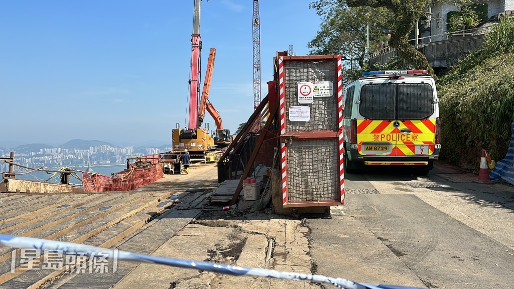 普樂道一地盤發生工業意外。劉漢權攝