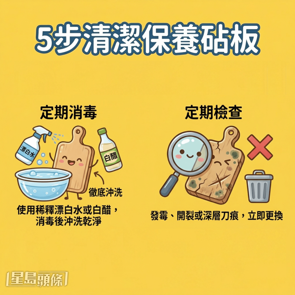 5步清洁保养砧板
