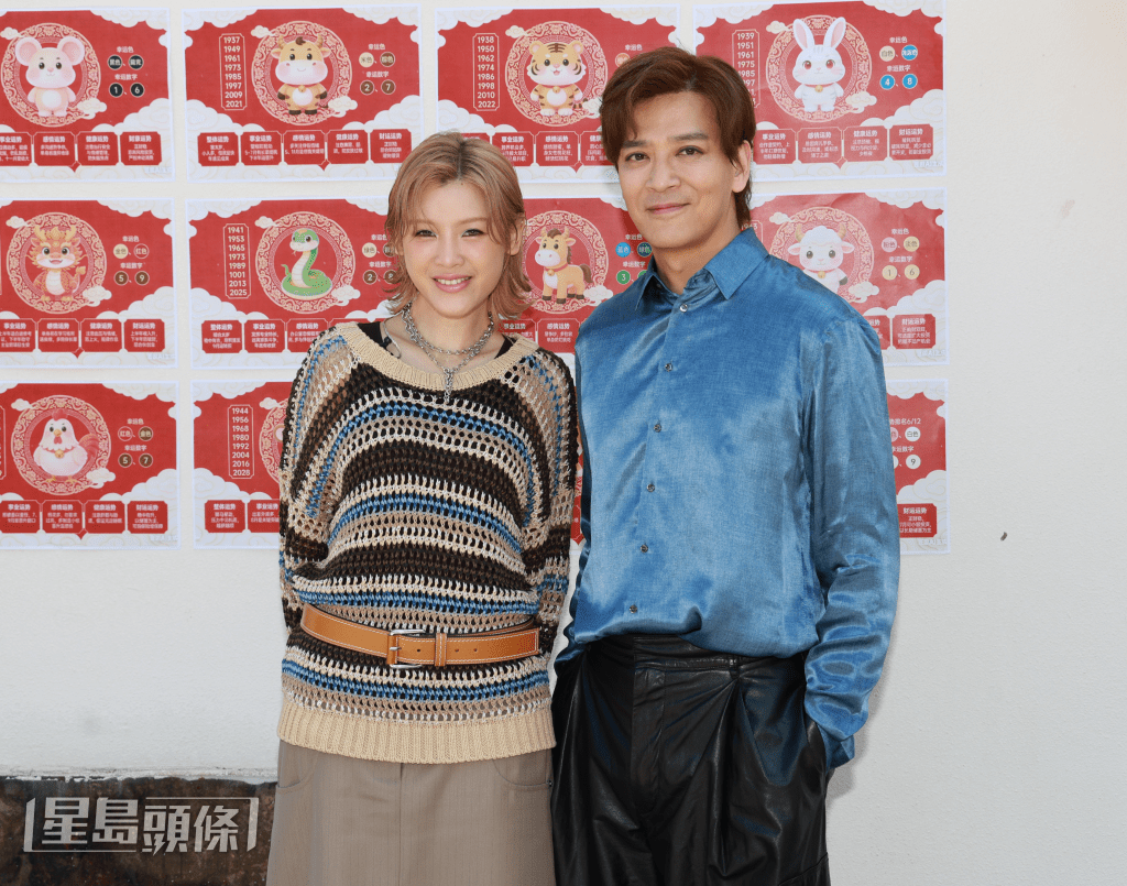 東東與同場的陳蕾合照。 東東與同場的陳蕾合照。