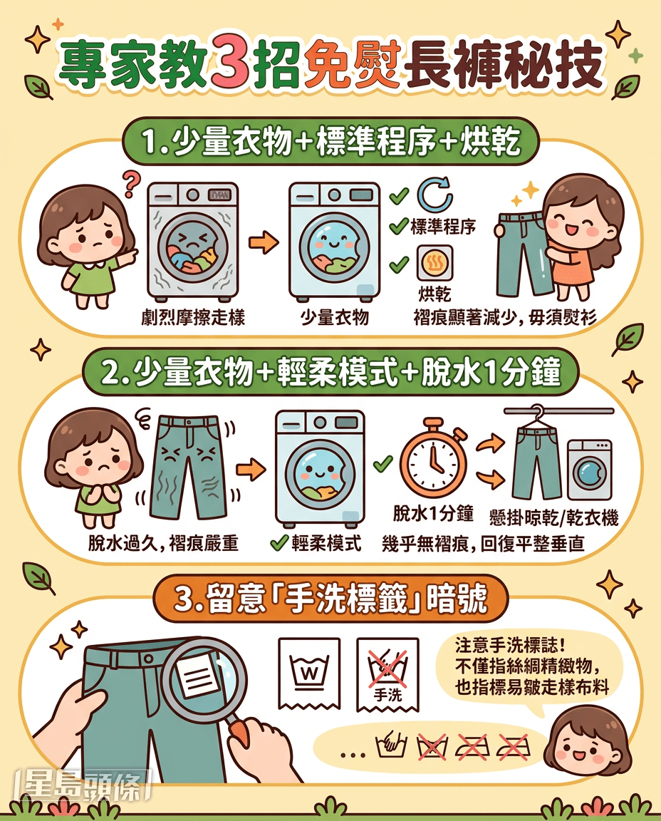 专家教3招免熨长裤秘技