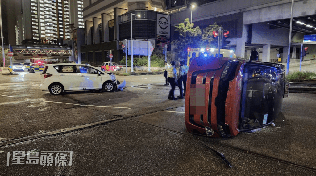 車禍地點發生在長沙灣東京街西與連翔道交界。黎志偉攝 車禍地點發生在長沙灣東京街西與連翔道交界。黎志偉攝