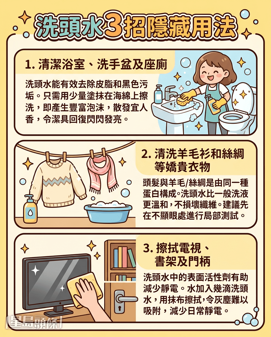 洗頭水3招隱藏用法 洗頭水3招隱藏用法