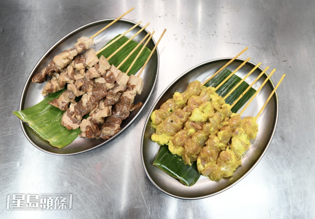 泰國串燒多用豬及雞炮製。