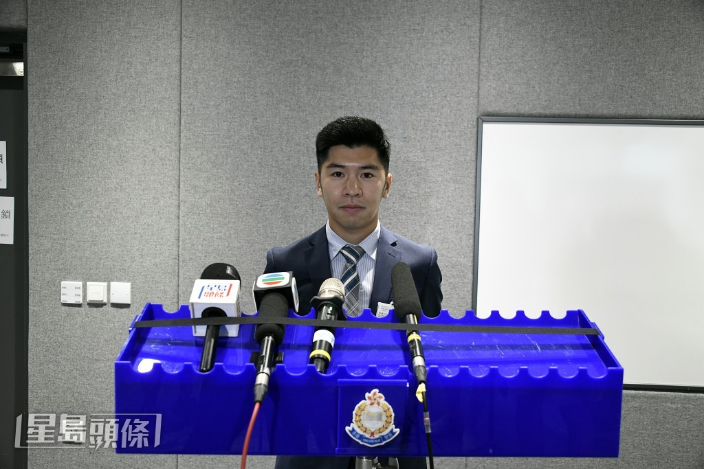 東九龍總區反三合會行動組主管偵緝高級督察馮柏羲。楊偉亨攝 東九龍總區反三合會行動組主管偵緝高級督察馮柏羲。楊偉亨攝
