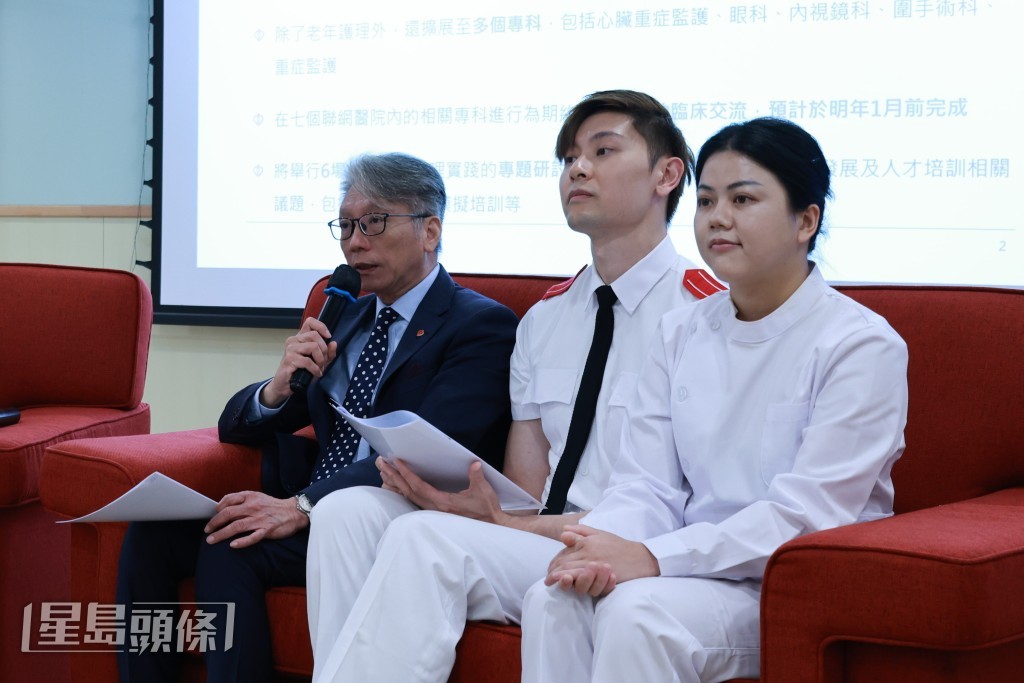 左起：唐华根博士、陈正郴及莫敏华。医管局