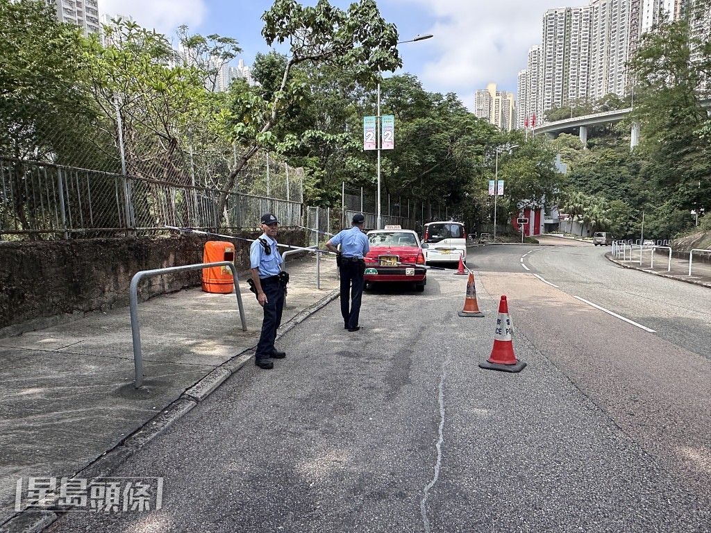 警方封鎖現場調查。梁國峰攝 警方封鎖現場調查。梁國峰攝