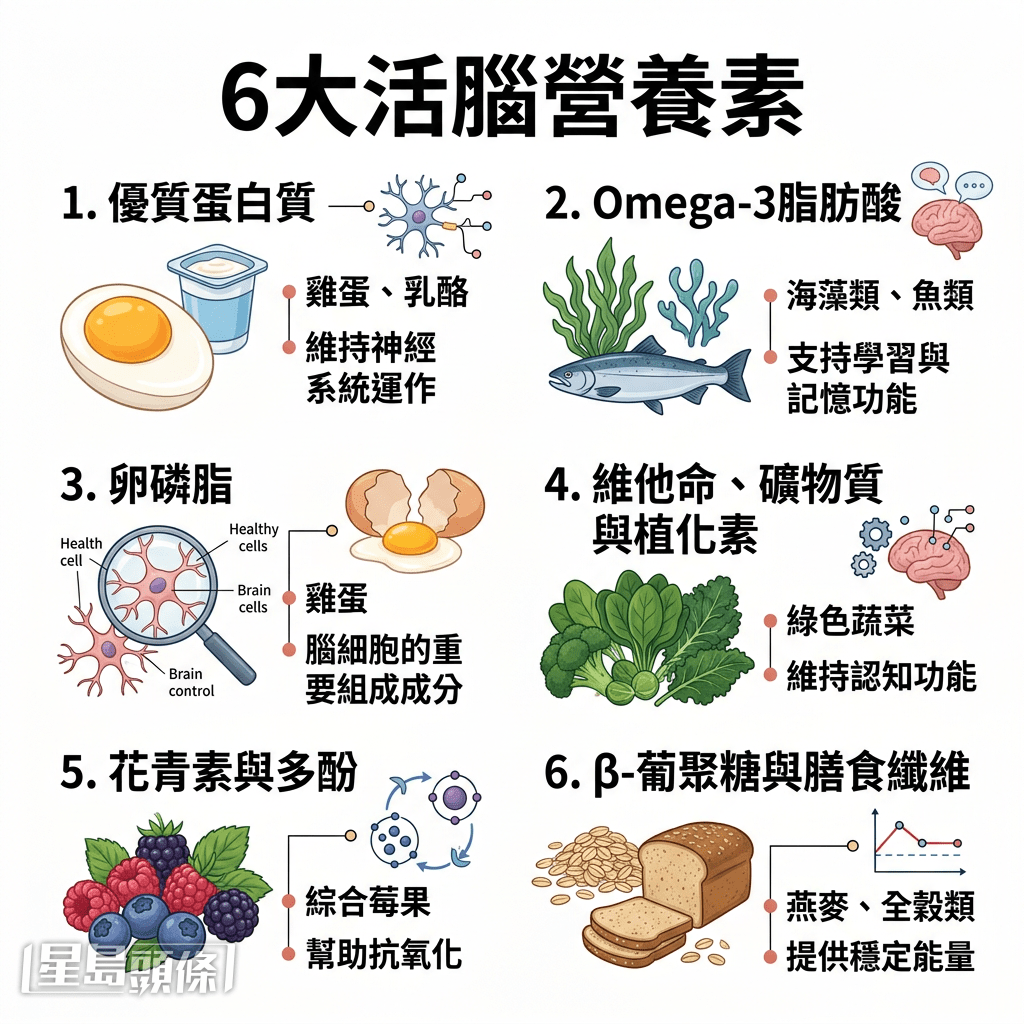 6大關鍵營養素 打造學習力與專注力