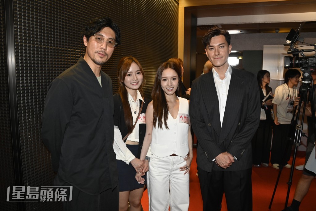 譚俊彥、朱敏瀚、羅毓儀、鄺潔楹出席電影《水餃皇后》慈善首映禮。