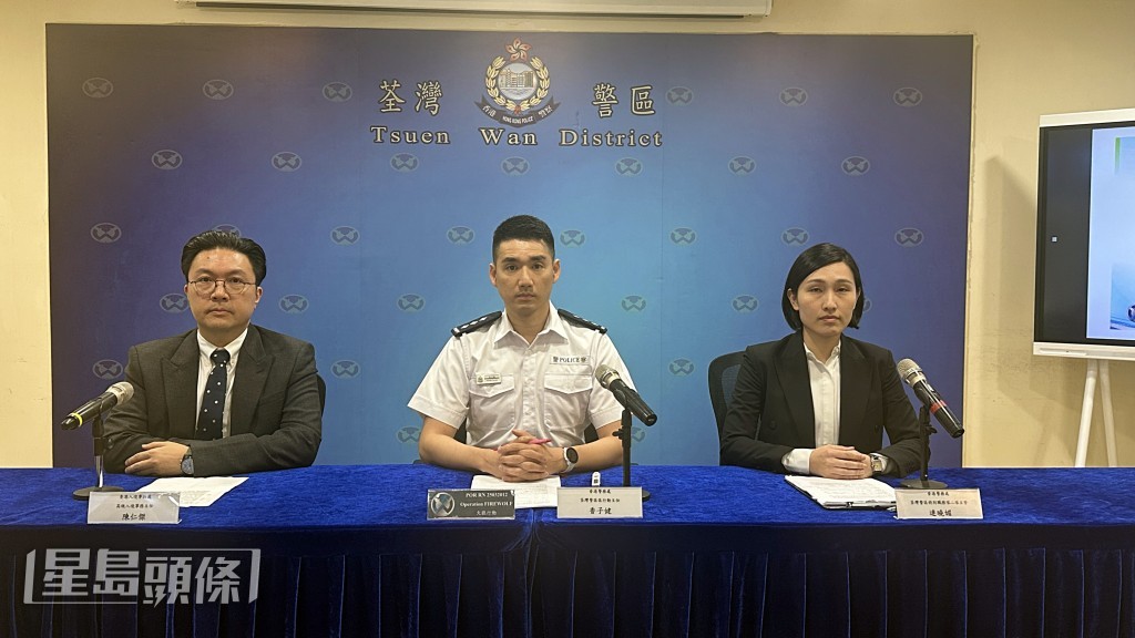 警方交代案情。劉漢權攝 警方交代案情。劉漢權攝