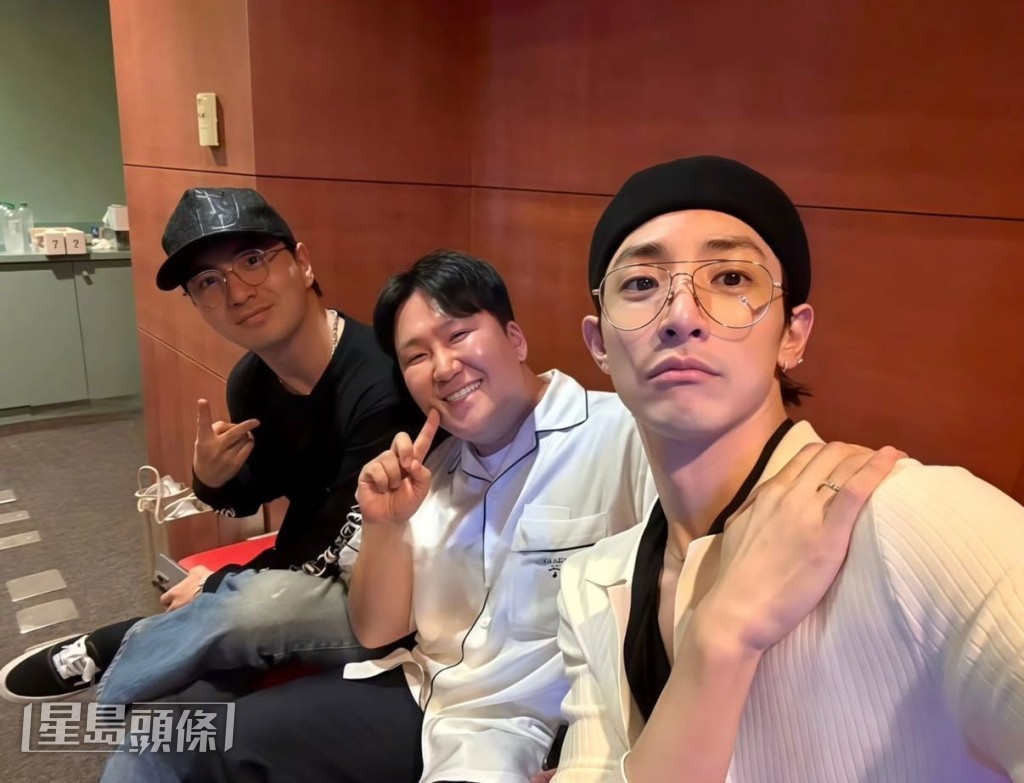 李鎮旭(左)與李洙赫(右)昨晚都在台北睇GD。 李鎮旭(左)與李洙赫(右)昨晚都在台北睇GD。