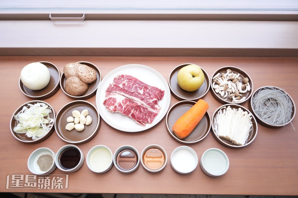 韓式炒牛肉的材料配搭豐富。