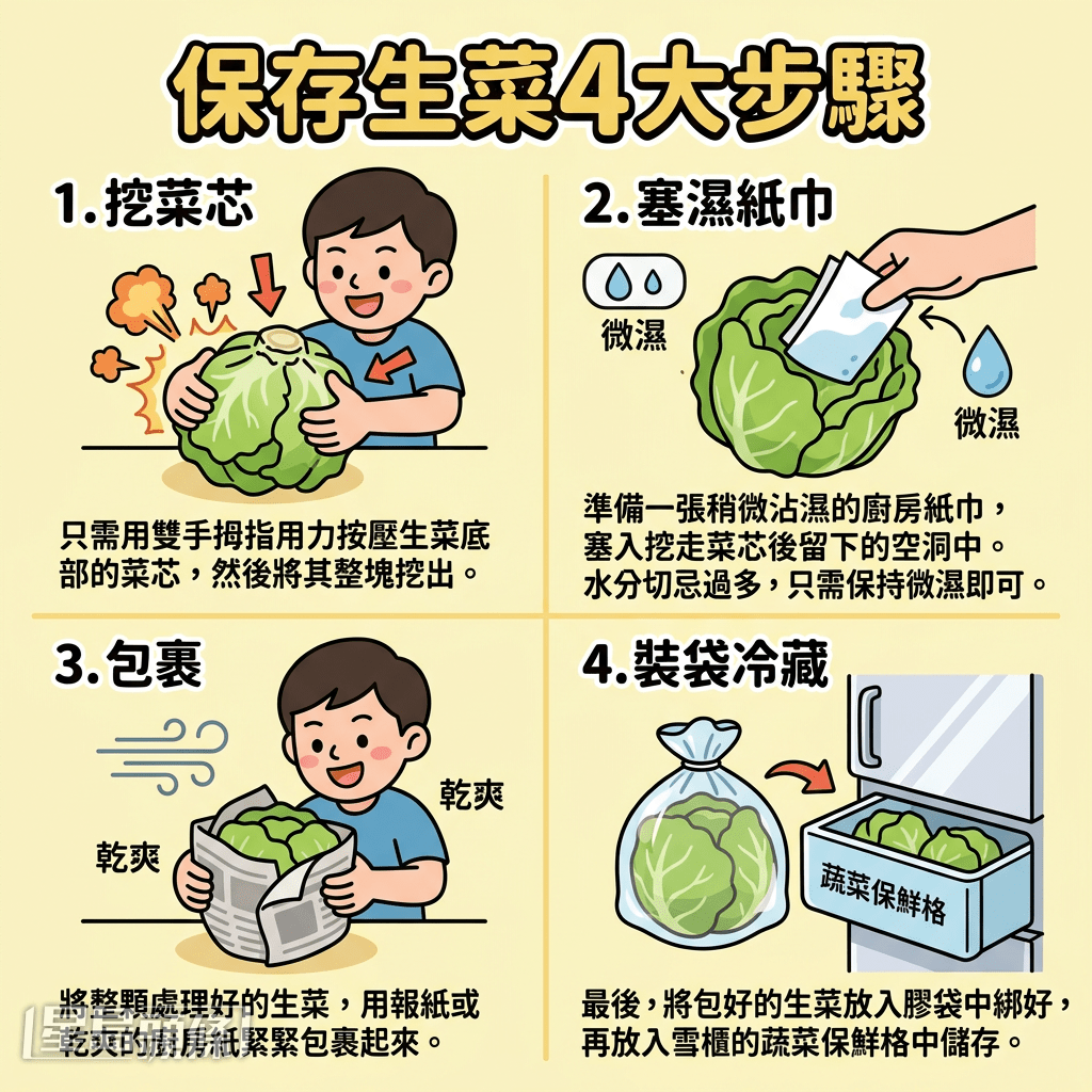 保存生菜4大步驟