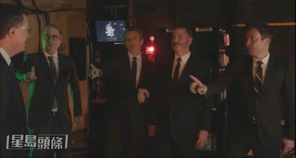 早前已亮相《The Late Show》力撐Stephen的深夜talk show主持Jimmy Fallon、Jimmy Kimmel、Seth Meyers和John Oliver，仲拍埋短片揶揄特朗普。