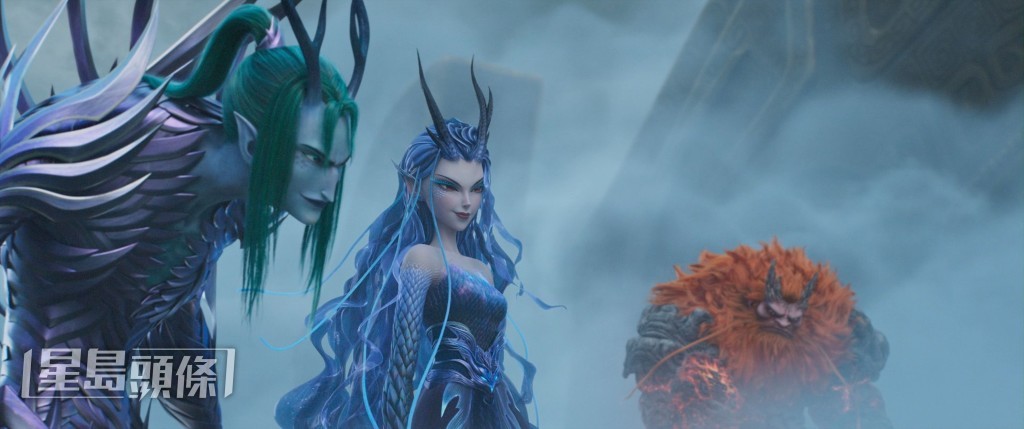 西海龍王（右）聲音低沉慵懶，但同時要表現激昂情緒，難度頗高。