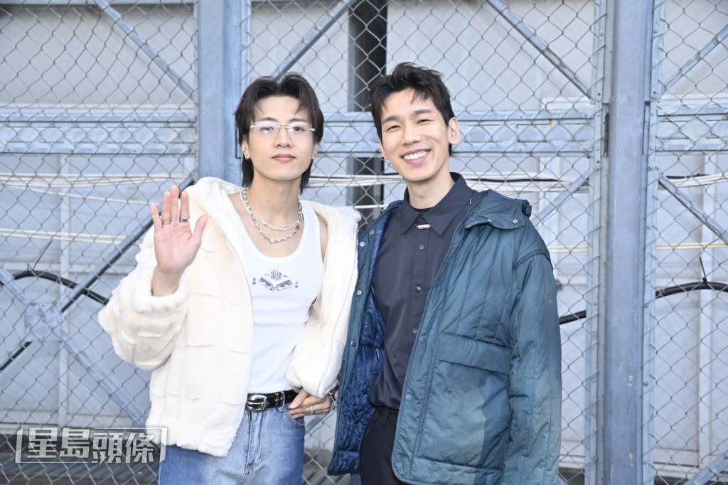  林奕匡和力臻今日（3日）到工展會出席活動。