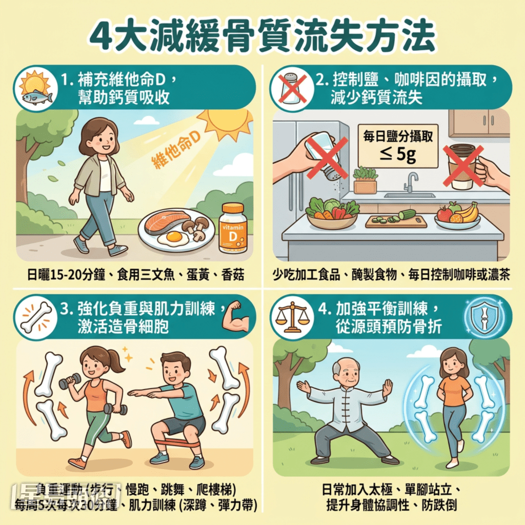 4大減緩骨質流失方法 4大減緩骨質流失方法