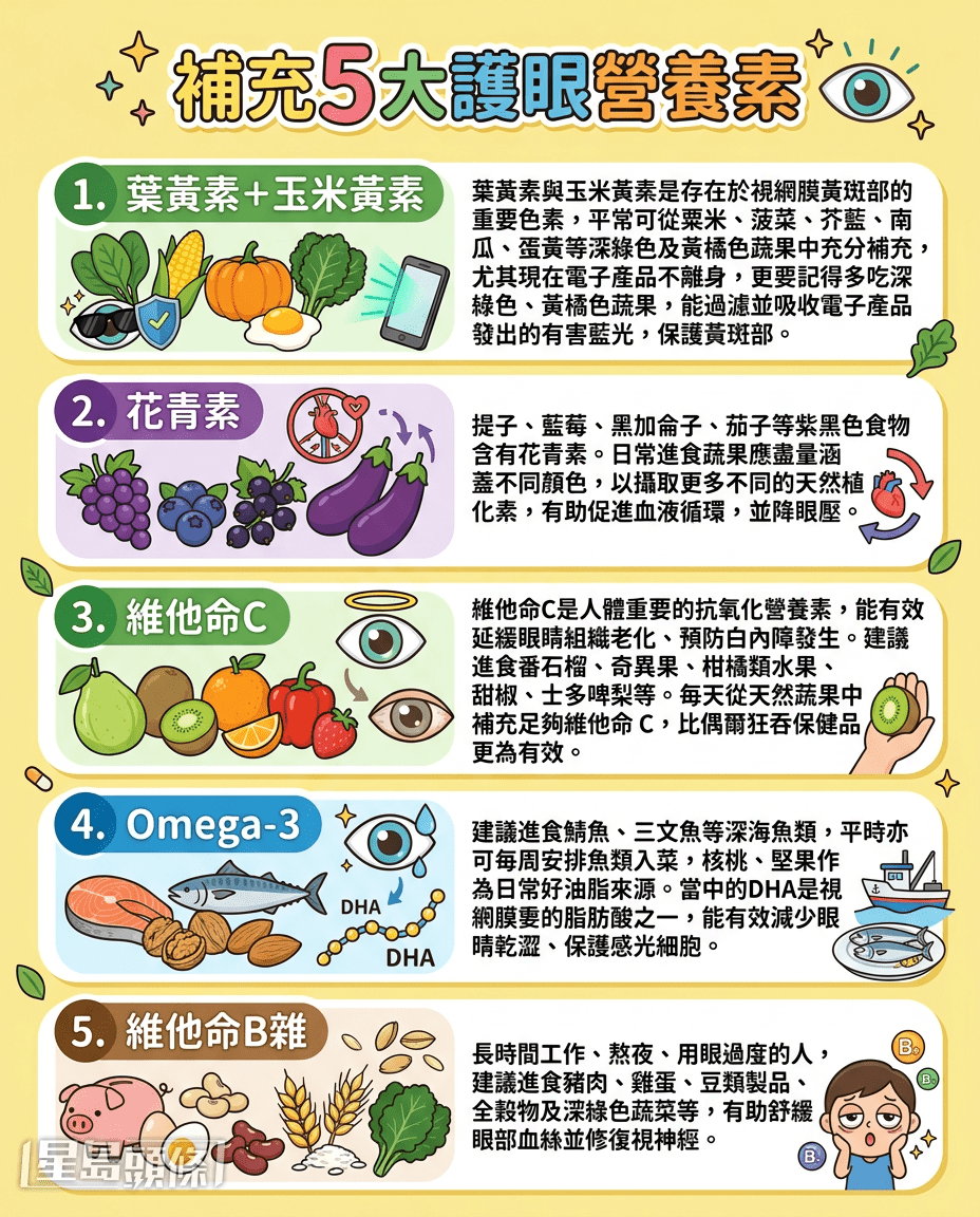 補充5大護眼營養素
