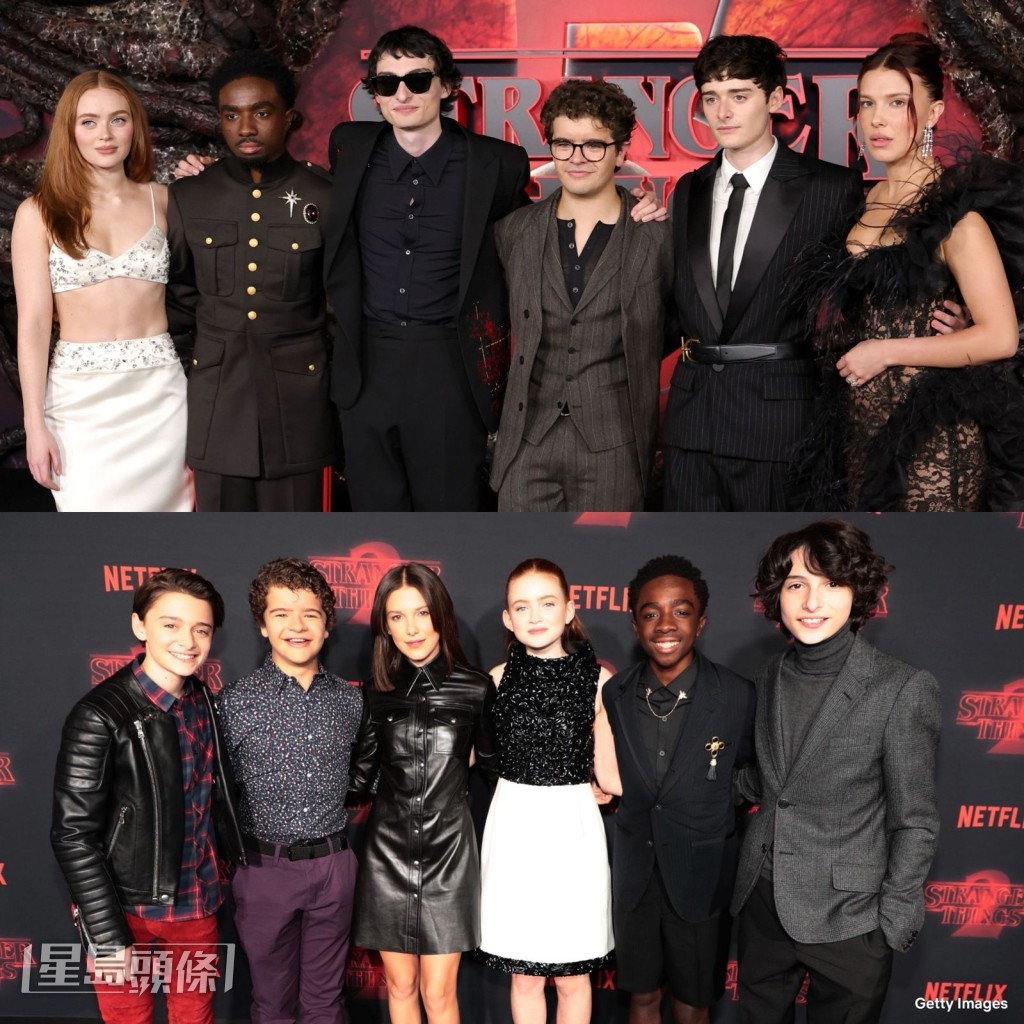 Netflix公開多位童星主角昔日及昨日最後一次宣傳《怪奇物語》的對比照。 Netflix公開多位童星主角昔日及昨日最後一次宣傳《怪奇物語》的對比照。
