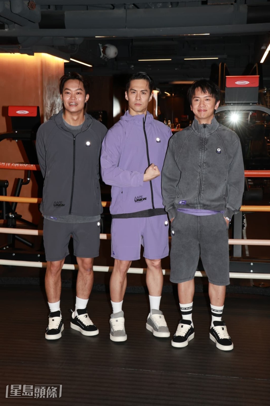 林家熙、胡子彤和朱鑑然到一間健身中心拍廣告。 林家熙、胡子彤和朱鑑然到一間健身中心拍廣告。