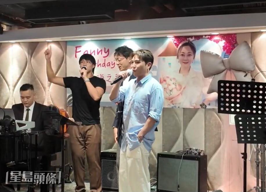 吳業坤、甘永傑、劉威煌合唱《浪花一朵朵》搞熱氣氛。