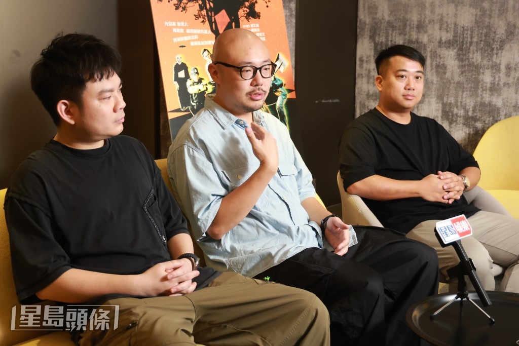 《UFO離奇命案》展開新營運方向，由新導演郭家禧（左）、李振傑（中）執導，兩人的好友黃德進（右）出資300萬港元拍攝。