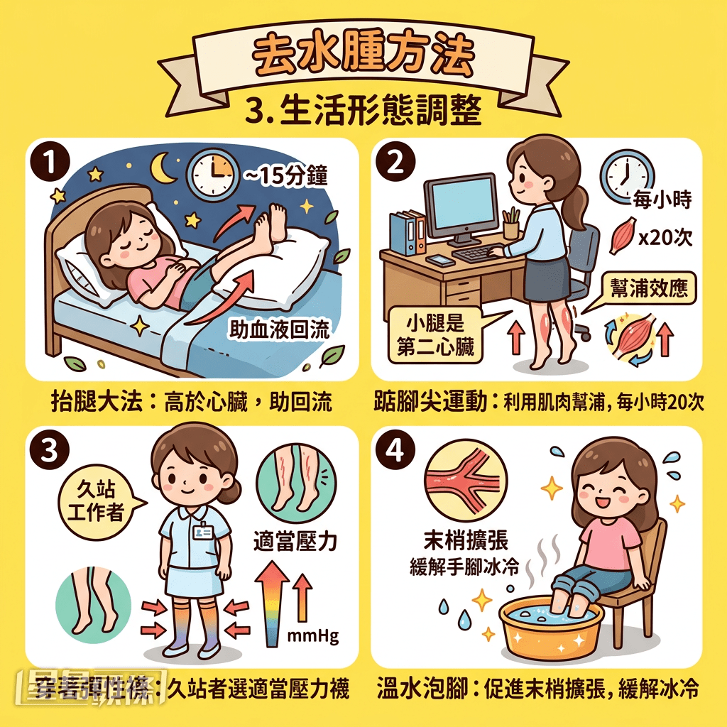 去水腫方法：生活形態調整
