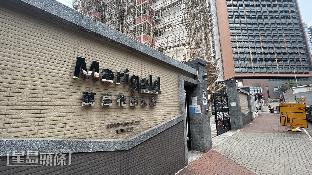 信用街2號一幢大廈正在維修中。蔡楚輝攝