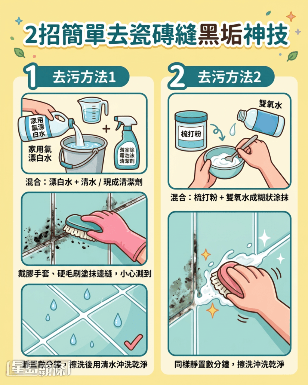 2招简单去瓷砖缝黑垢神技 2招简单去瓷砖缝黑垢神技