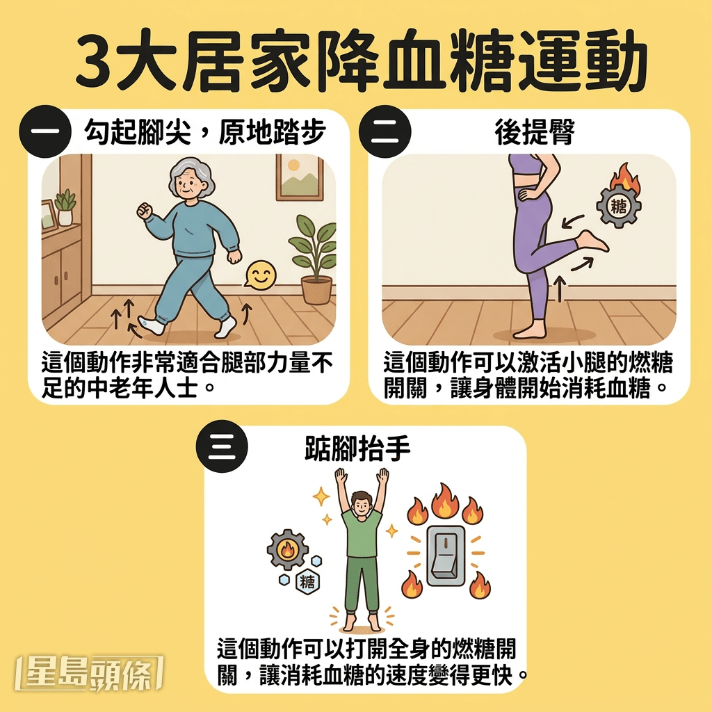 3大居家降血糖运动