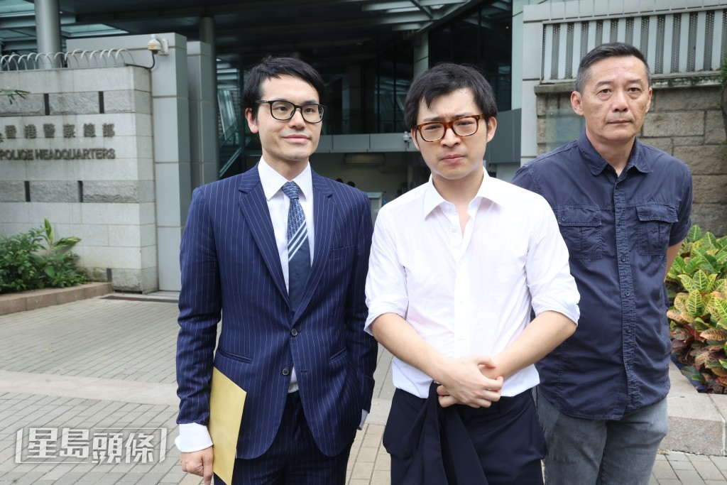 林作今日（15日）由律師陪同下到警署。