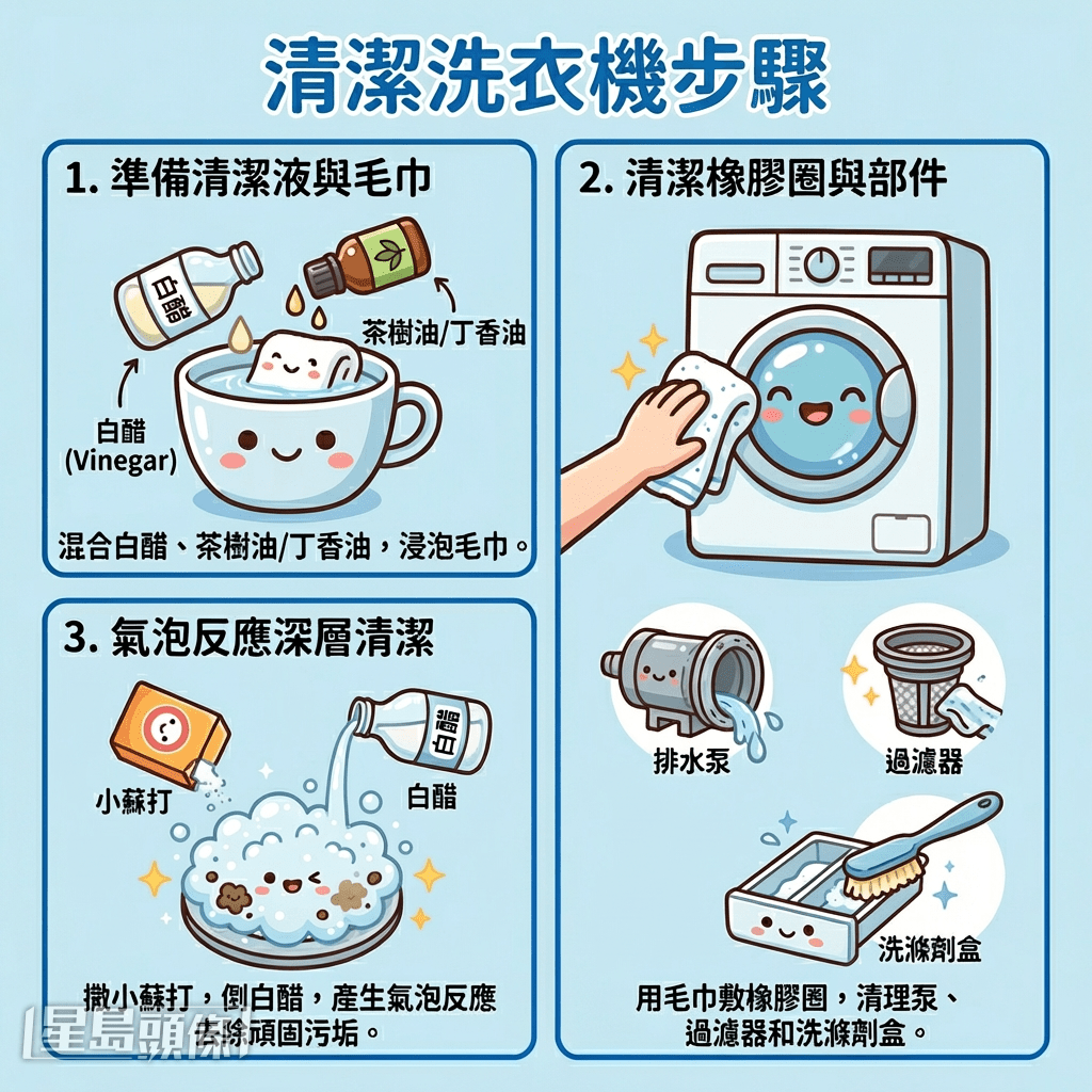 清潔洗衣機步驟