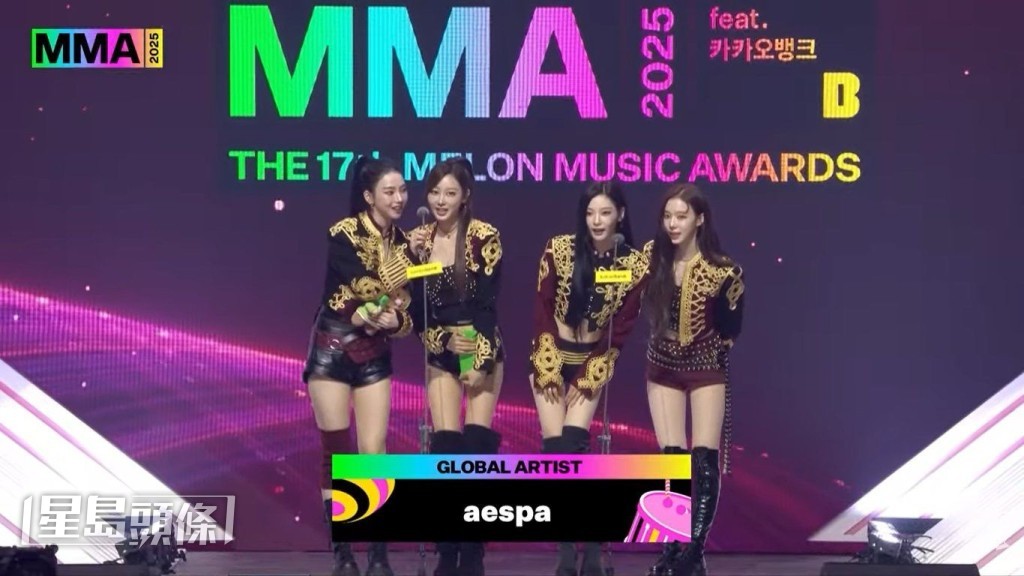 NingNing之後現身頒獎禮領全球藝人獎及有份演出。