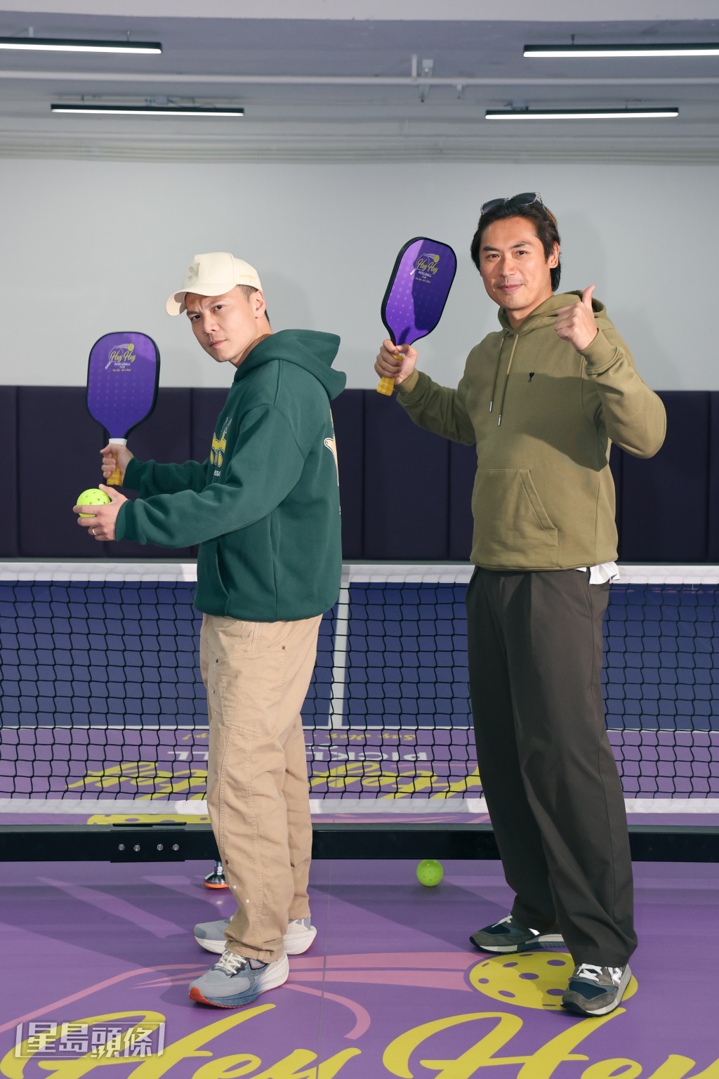 潘梓峰（右）和莫家淦聯同另一友人開設Pickleball球場，他們睇好這種人氣運動的發展前景。