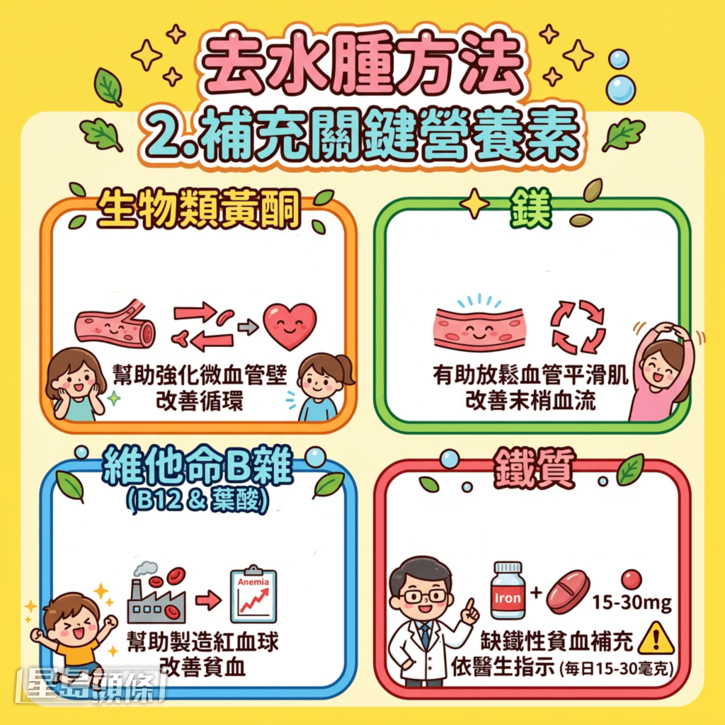 去水腫方法：補充關鍵營養素