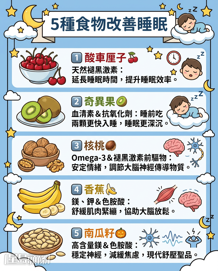 5種食物改善睡眠