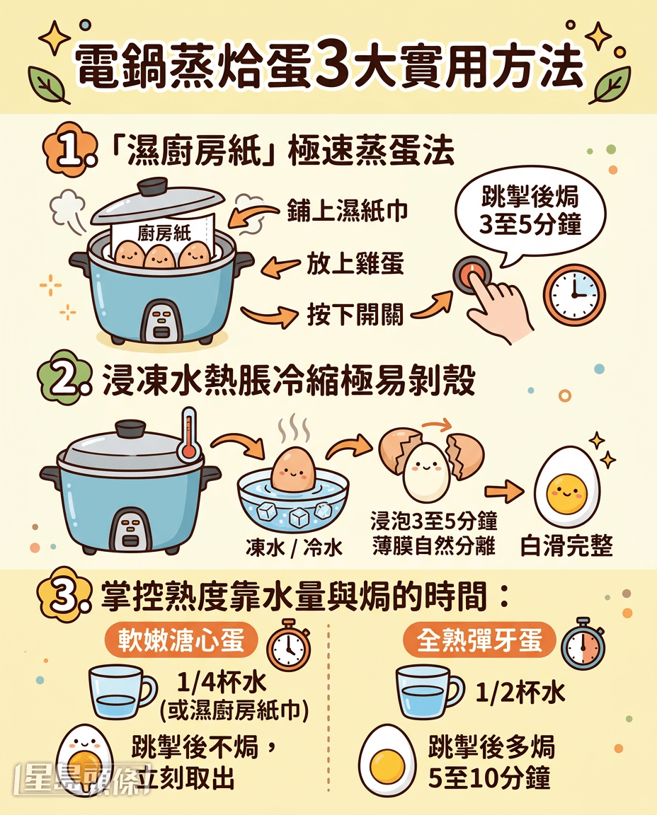 電鍋蒸烚蛋3大實用方法