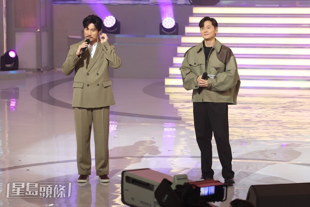 兩位視帝譚俊彥(Shaun)與張振朗今晚(13日)為《一齊企硬 • 唔Take嘢》進行錄影。 兩位視帝譚俊彥(Shaun)與張振朗今晚(13日)為《一齊企硬 • 唔Take嘢》進行錄影。