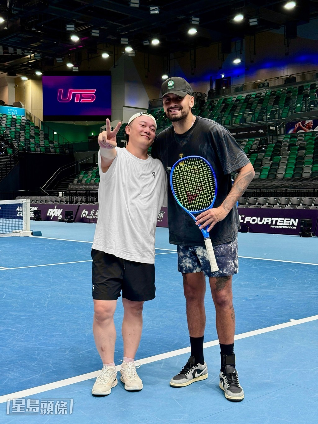 Eason之前曾跟網球名將Nick Kyrgios打波。