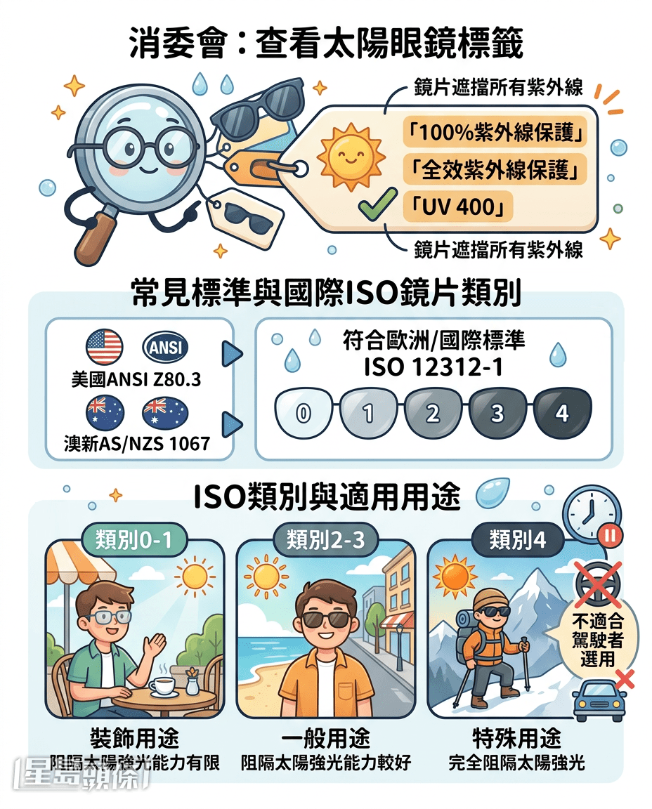 消委會：查看太陽眼鏡標籤