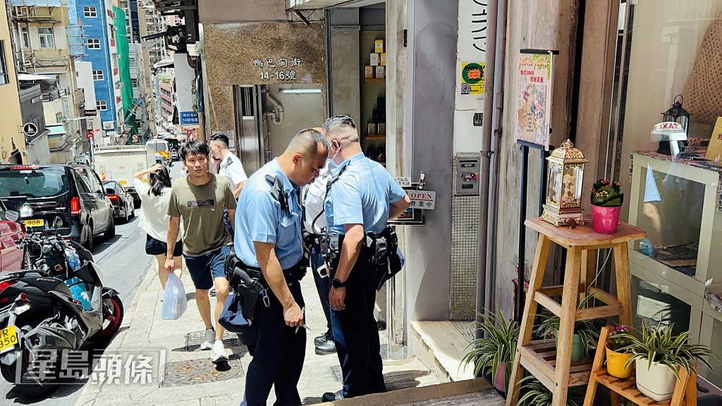 警方在場調查。蔡楚輝攝 警方在場調查。蔡楚輝攝
