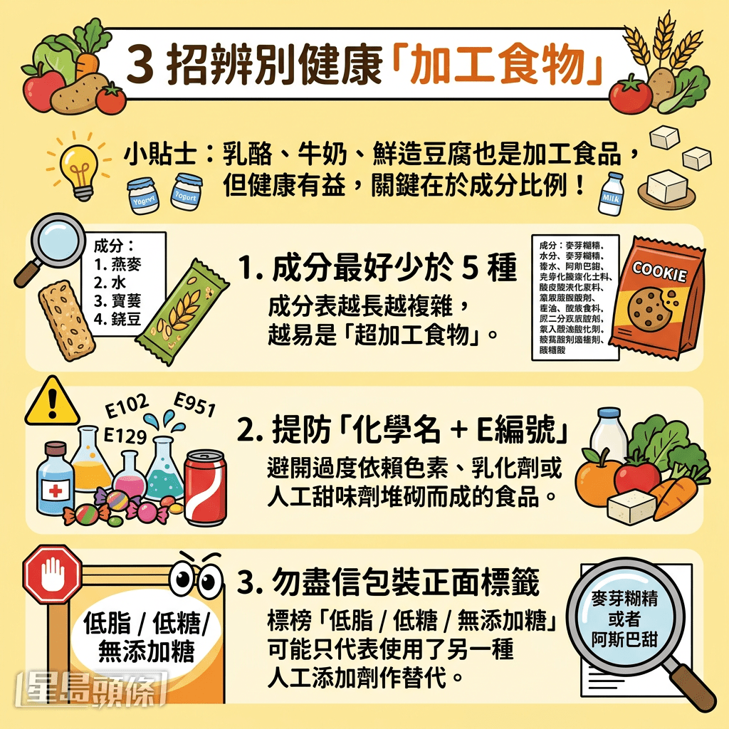 3 招辨别健康「加工食物」