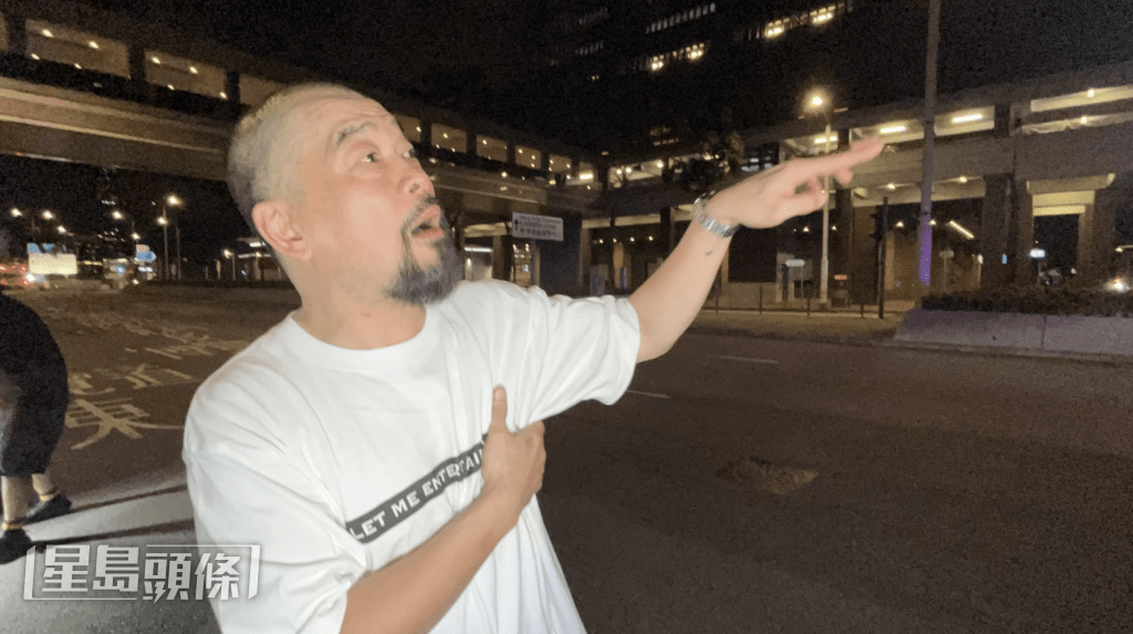 葛民輝向記者講述車禍情況。蔡楚輝攝 葛民輝向記者講述車禍情況。蔡楚輝攝