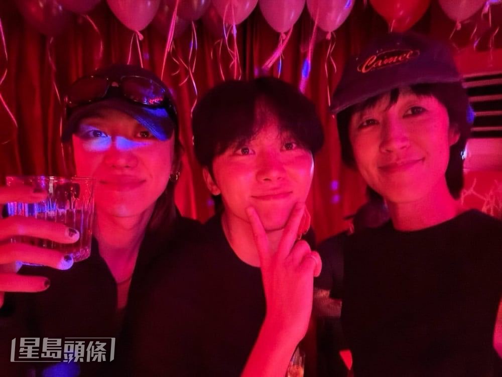 SEVENTEEN成員The 8（左）及夫勝寬（中）等亦有出席GD的生日會。