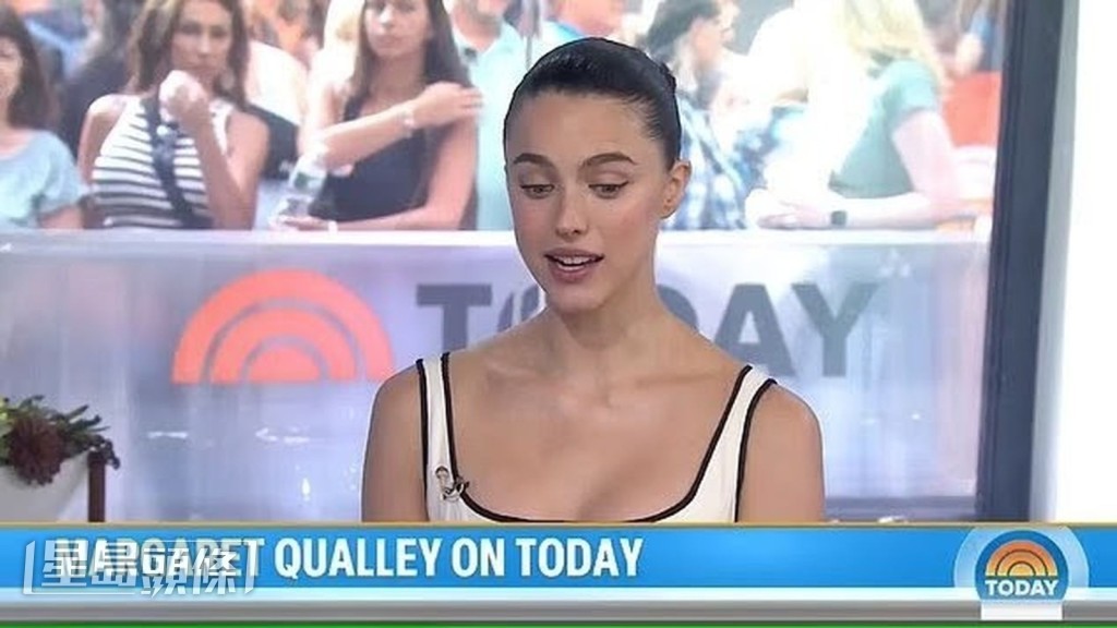 Jack的演員太太Margaret Qualley在電視上受訪時被問及Taylor新專輯,即表現尷尬。 Jack的演員太太Margaret Qualley在電視上受訪時被問及Taylor新專輯,即表現尷尬。