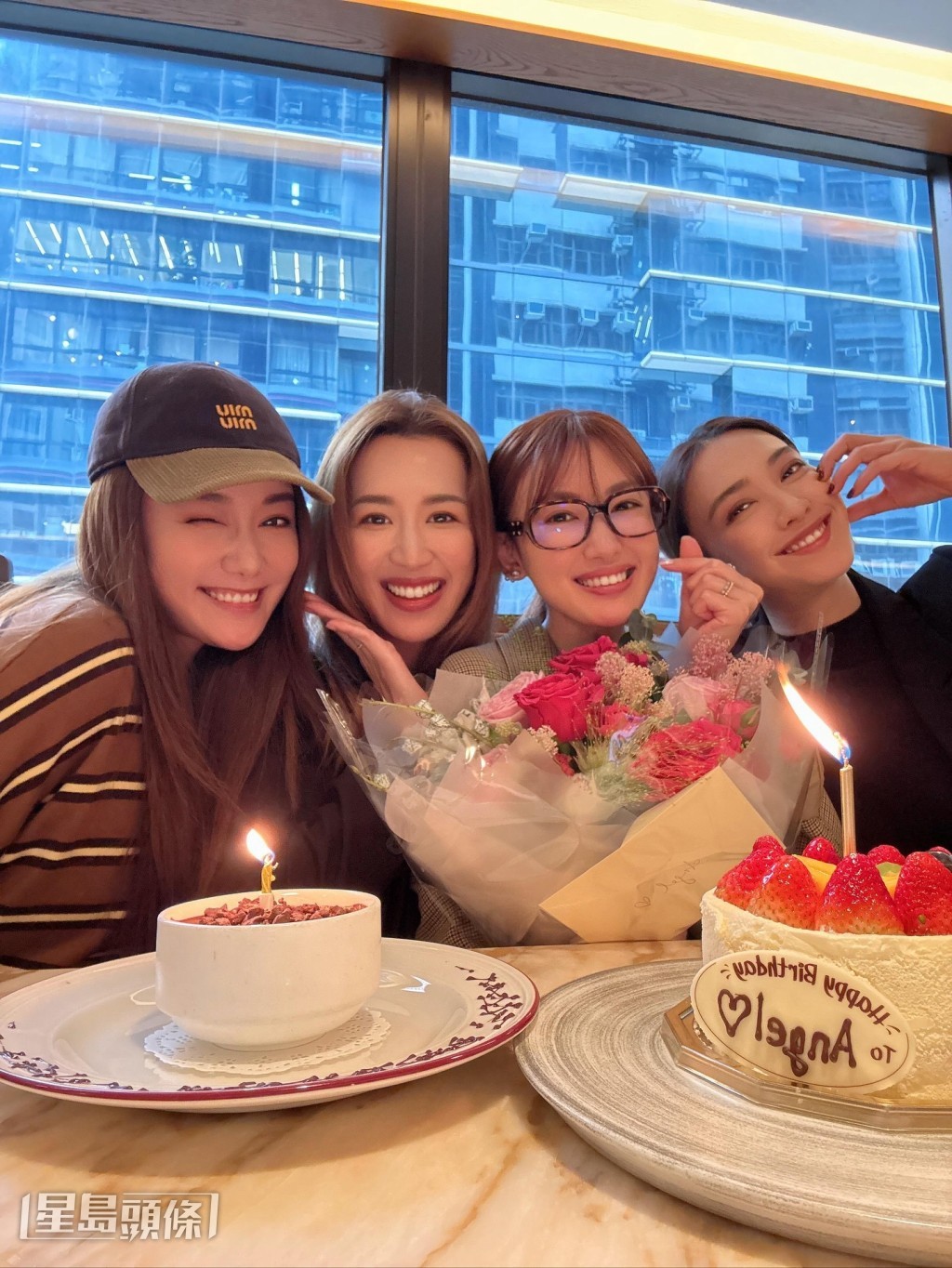 早前與湯洛雯及岑杏賢相約為蔣家旻慶祝生日，她開心表示姊妹們生日都會相約慶祝。