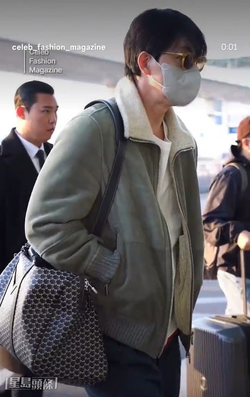 鄭雨盛今早亦從仁川機場出發來港。(微博截圖) 鄭雨盛今早亦從仁川機場出發來港。(微博截圖)