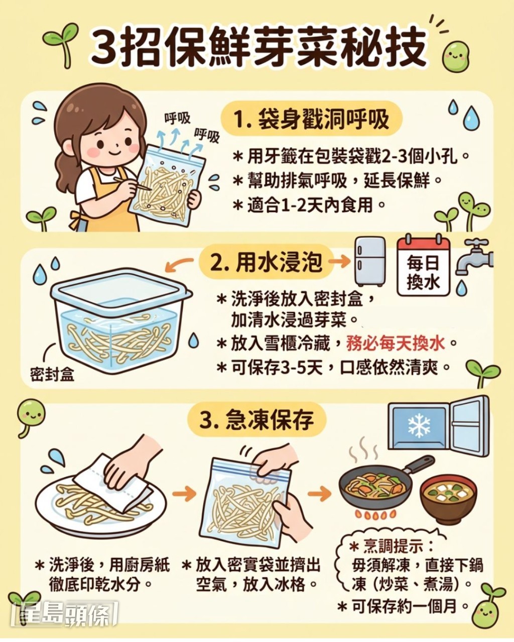 3招保鮮芽菜秘技 3招保鮮芽菜秘技