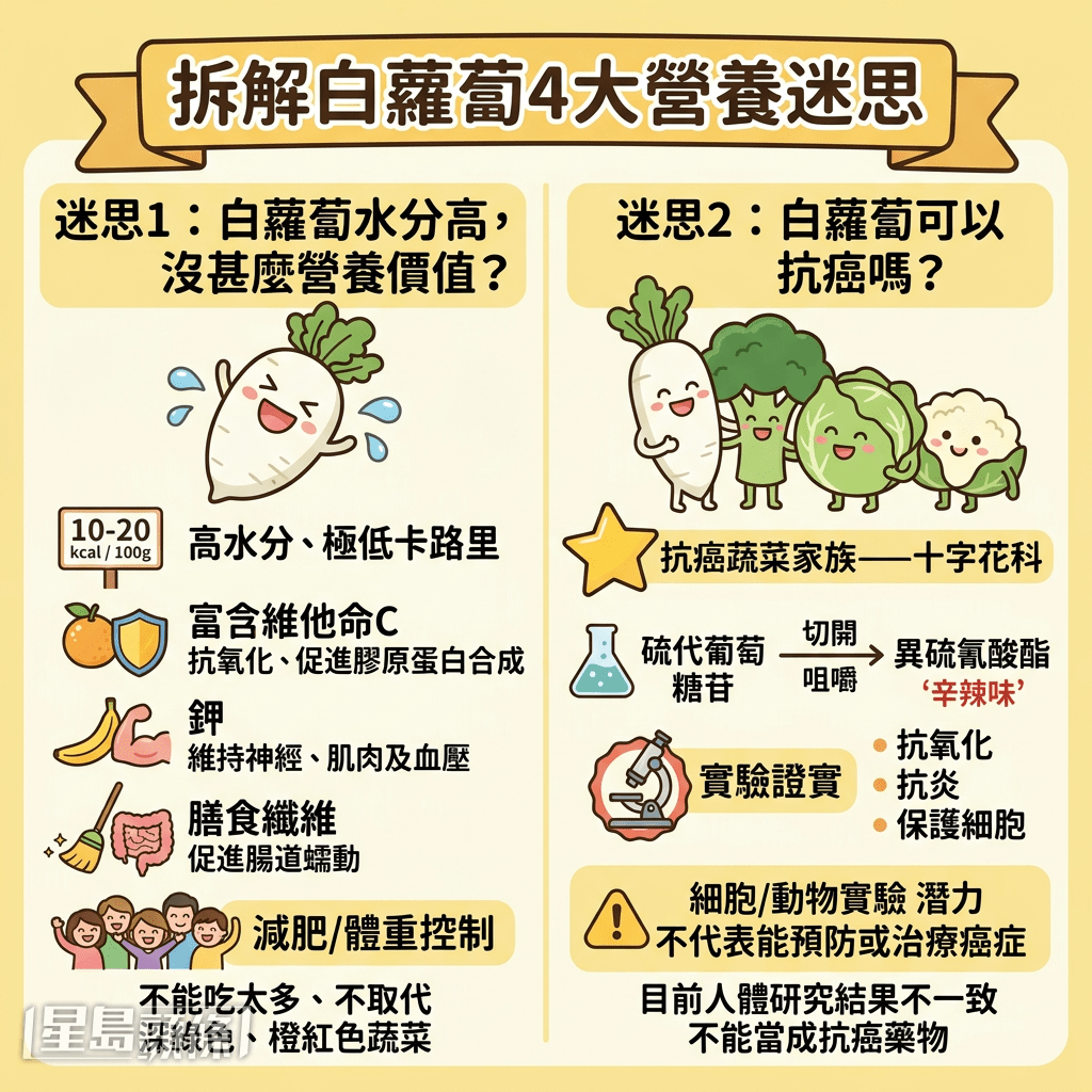 拆解白蘿蔔4大營養迷思 拆解白蘿蔔4大營養迷思